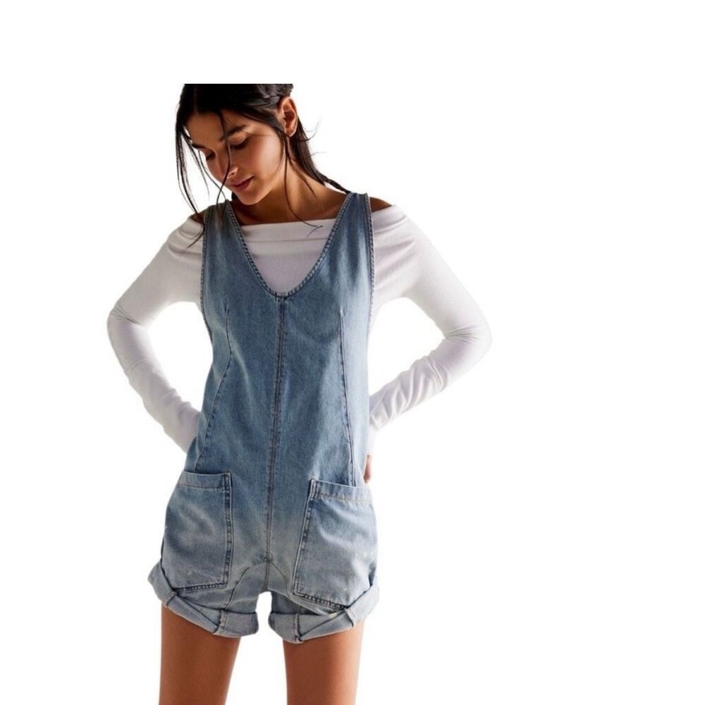 Free People We The Free High Roller Denim Shortall
